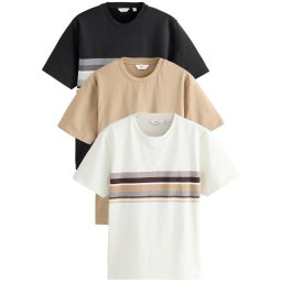 Next Tricou bej / gri amestecat / negru / alb
