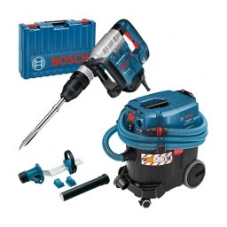 Bosch - GSH 5 CE + GAS 35 M AFC + GDE MAX - Demolator SDS-Max, 1150 W, 8.3 J, valiza plastic, accesorii + Aspirator umed-uscat, 1200 W, 254 mbar, 35 l, priza scule electrice + Adaptor aspirare