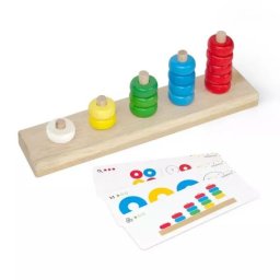 Set piramidă din lemn pentru învățarea numerelor