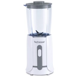 Mini blender Techwood TBL-201, 300 W, 0,5 l, cuțite din oțel, alb