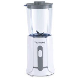 Mini blender Techwood TBL-201, 300W, 0.5 L, Cutite otel, Alb