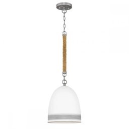 Pendul Nash HK-NASH-P-AN, 1xE27, D25,4cm, alb, nichel