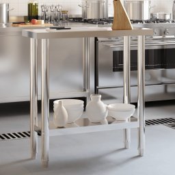 Masa de lucru pentru bucatarie, 82,5x30x85 cm, otel inoxidabil GartenMobel Dekor