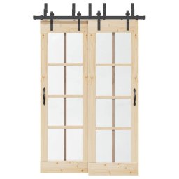 Set feronerie pentru usi glisante, negru, 152,5 cm, otel GartenMobel Dekor