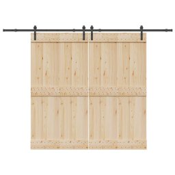Set feronerie pentru usi glisante, negru, 305 cm, otel GartenMobel Dekor