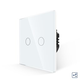 Intrerupator Dublu Cap Scara/Cruce cu Touch din Sticla LUXION, Serie A SmartElectro IntelligentHouse