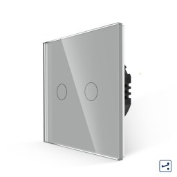 Intrerupator Dublu Cap Scara/Cruce cu Touch din Sticla LUXION, Serie A SmartElectro IntelligentHouse
