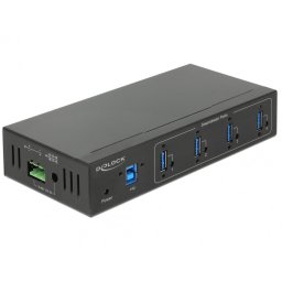 HUB extern industrial cu 4 x USB 3.0 tip A, protectie 15 kV ESD, Delock 63309