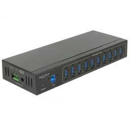 HUB extern industrial cu 4 x USB 3.0 tip A, protectie 20 kV ESD, Delock 63919