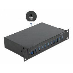 HUB industrial cu 10 x USB-A 3.2 Gen 1, Delock 64112
