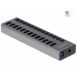 HUB cu 13 porturi USB 3.0 + Switch On/Off, Delock 63738