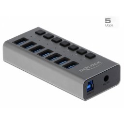 HUB cu 7 porturi USB 3.0 + Switch On/Off, Delock 63669