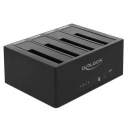 Docking Station USB 3.0 pentru 4 x HDD/SSD SATA 2.5"+3.5" + Functie Clona, Delock 64063