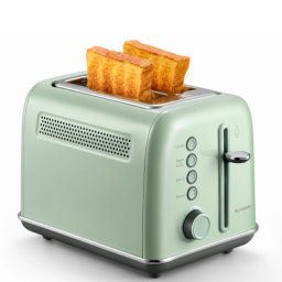 Prajitor de paine BUYDEEM DT620E, 900W, 2 felii, 7 programe automate si trepte de prajire, Indicatori LED, Tava pentru firimituri, Verde