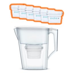 6 filtre de apa Evolve + Cana filtranta Aqua Optima Liscia, alb, 2,5 litri