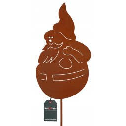 Figurina Moș Crăciun statuie decorativă de grădină metal rugina - Culoare maro