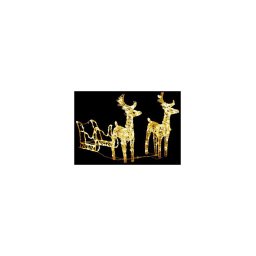 Decoratiune de Craciun reni si sanie 160 leduri 130 cm acrilic