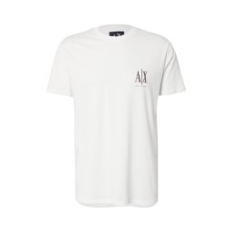 ARMANI EXCHANGE Tricou gri taupe / alb