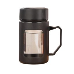 Sticlă de cafea și ceai, ceașcă cu mâner, 500 ml, Gonga® Negru