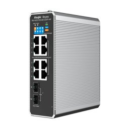 Switch industrial 7 x RJ45 1G PoE+, 1 x RJ45 1G PoE++, 2 x SFP, L2 Cloud Management - Ruijie RG-NIS2100-8GT2SFP-HP