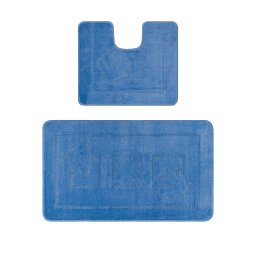 Set 2 Covorase Baie Maritime 2509, Marimi 50 x 80 40 x 50 cm, Albastru, Inaltime Fir 0, Antialergic, Polipropilena