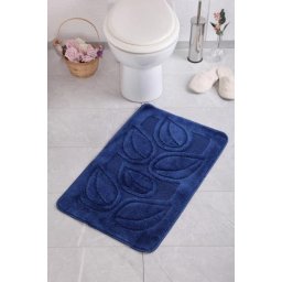 Set 2 Covorase Baie Flora 2582, Marimi 50 x 80 40 x 50 cm, Albastru, Inaltime Fir 0, Antialergic, Polipropilena
