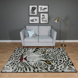 Covor Model Leopard 11122-190, Marime 160 x 230 cm, Gri, Inaltime Fir 9 mm, Antialergic, Polipropilena, Living, Dormitor, Sufragerie, Birou