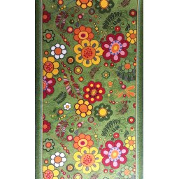 Traversa Camera Copii Festonata Surfilata, Model Flori 1177 51-B8, Tesatura Plata, Latime 1m, Marime 100 x 900 cm, Verde, Antialergic, Polipropilena, Gradinita, Cresa, Loc de Joaca