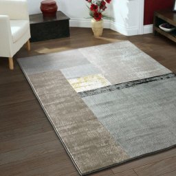 Covor Model Square 28006-161, Marime 160 x 230 cm, Crem, Gri, Inaltime Fir 8 mm, Antialergic, Polipropilena, Living, Dormitor, Sufragerie, Birou