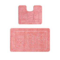 Set 2 Covorase Baie Maritime Dusty 2580, Marimi 50 x 80 40 x 50 cm, Roz, Antiderapant, Antialergic, Polipropilena