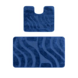 Set 2 Covorase Baie Symphony 2582, Marimi 60 x 100 50 x 60 cm, Albastru, Antialergic, Polipropilena