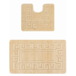 Set 2 Covorase Baie Ethnic 2540, Marimi 60 x 100 50 x 60 cm, Bej, Antiderapant, Antialergic, Polipropilena
