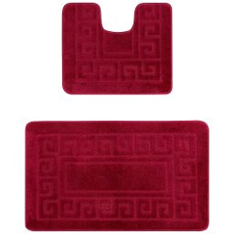 Set 2 Covorase Baie Ethnic 2577, Marimi 50 x 80 40 x 50 cm, Rosu, Inaltime Fir 0, Antialergic, Polipropilena