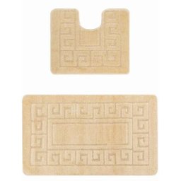 Set 2 Covorase Baie Ethnic 2540, Marimi 50 x 80 40 x 50 cm, Bej, Antiderapant, Antialergic, Polipropilena