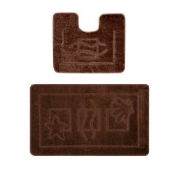 Set 2 Covorase Baie Maritime 2518, Marimi 60 x 100 50 x 60 cm, Maro, Antiderapant, Antialergic, Polipropilena
