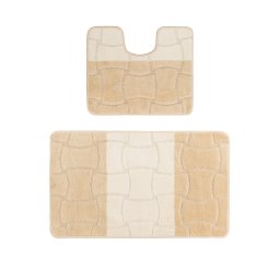 Set 2 Covorase Baie Sariyer 2540, Marimi 60 x 100 50 x 60 cm, Bej, Antiderapant, Antialergic, Polipropilena