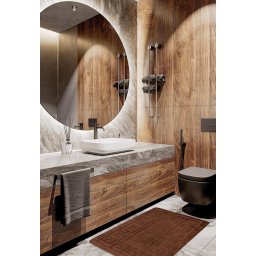 Set 2 Covorase Baie Ethnic 2518, Marimi 60 x 100 50 x 60 cm, Maro, Antiderapant, Antialergic, Polipropilena