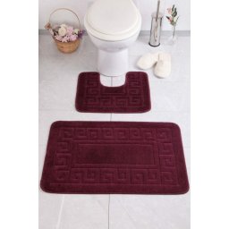 Set 2 Covorase Baie Ethnic 2576, Marimi 50 x 80 40 x 50 cm, Aubergine, Mov, Antiderapant, Antialergic, Polipropilena