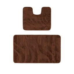 Set 2 Covorase Baie Symphony 2518, Marimi 50 x 80 40 x 50 cm, Maro, Antiderapant, Antialergic, Polipropilena