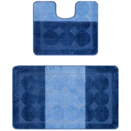 Set 2 Covorase Baie Edremit 2582, Marimi 60 x 100 50 x 60 cm, Albastru, Antiderapant, Antialergic, Polipropilena
