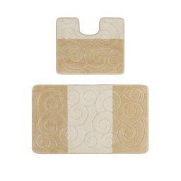 Set 2 Covorase Baie Sile 2540, Marimi 50 x 80 40 x 50 cm, Bej, Antialergic, Polipropilena
