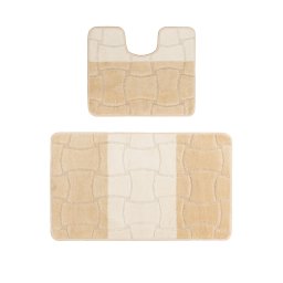 Set 2 Covorase Baie Sariyer 2540, Marimi 50 x 80 40 x 50 cm, Bej, Antiderapant, Antialergic, Polipropilena