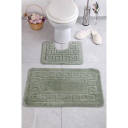 Set 2 Covorase Baie Ethnic 2587, Marimi 60 x 100 50 x 60 cm, Verde, Antiderapant, Antialergic, Polipropilena