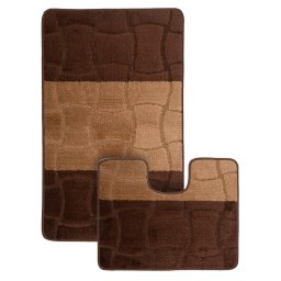 Set 2 Covorase Baie Sariyer 2518, Marimi 60 x 100 50 x 60 cm, Maro, Antiderapant, Antialergic, Polipropilena