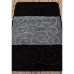 Set 2 Covorase Baie Sile 2513, Marimi 60 x 100 50 x 60 cm, Negru, Antialergic, Polipropilena