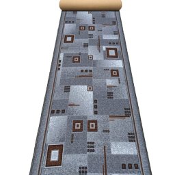 Traversa Print Dekart, Tesatura Plata, Latime 2.5m, Marime 250 x 900 cm, Gri, Festonata Surfilata Tivita, Antialergica, Polipropilena, Living, Dormitor, Coridor, Hol