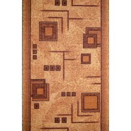 Traversa Print 970-43, Tesatura Plata, Latime 2.5m, Marime 250 x 600 cm, Bej, Maro, Festonata Surfilata Tivita, Antialergica, Polipropilena, Living, Dormitor, Coridor, Hol