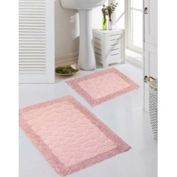Covoras Baie Model Classic, Marime 60 x 100 cm, Roz, Bumbac