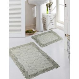 Covoras Baie Model Classic, Marime 60 x 100 cm, Gri, Bumbac
