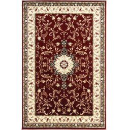 Covor Model Lotos 523-210, Marime 100 x 200 cm, Grena, Rosu, Inaltime Fir 8 mm, Antialergic, Polipropilena, Living, Dormitor, Sufragerie, Birou